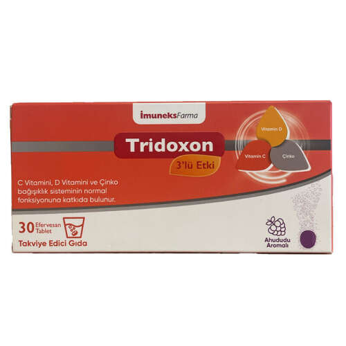 İmuneks Farma Tridoxon 3'lü Etki Takviye Edici Gıda 30 Efervesan Tablet - Imuneks
