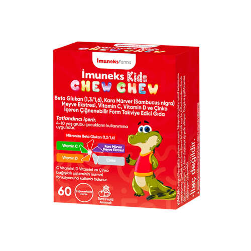 Imuneks Kids Chew Chew Takviye Edici Gıda 60 Çiğnenebilir Kapsül - Imuneks
