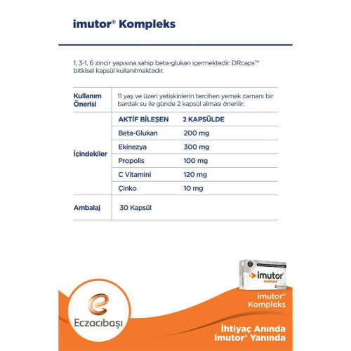 Imutor Kompleks Takviye Edici Gıda 30 Kapsül - 1