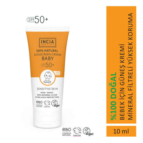 INCIA %100 Doğal Bebek İçin Güneş Kremi Spf 50 10 ml - 2