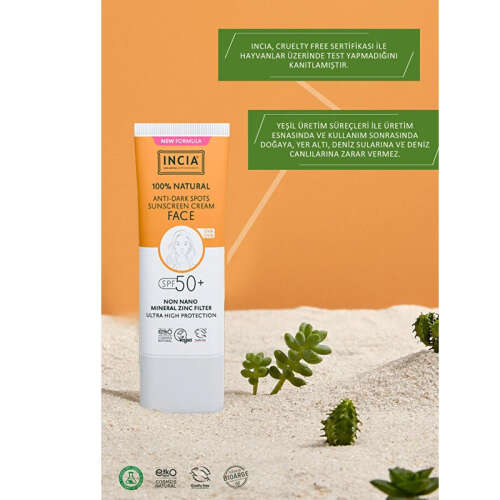 INCIA %100 Doğal Spf 50 Leke Karşıtı Yüz Kremi 30 ml - 4