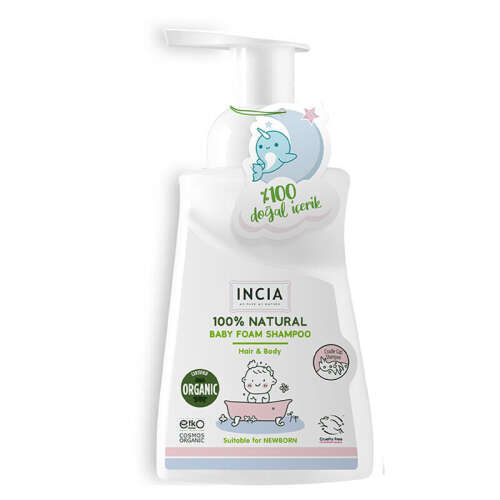 Incia Bebekler İçin Doğal Köpük Şampuanı Saç ve Vücut İçin 200 ml - INCIA