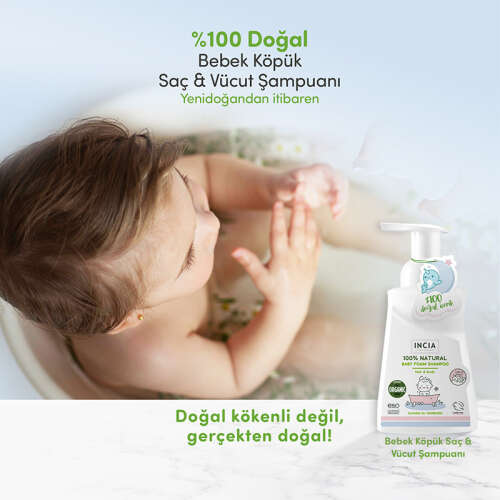 Incia Bebekler İçin Doğal Köpük Şampuanı Saç ve Vücut İçin 200 ml - 5