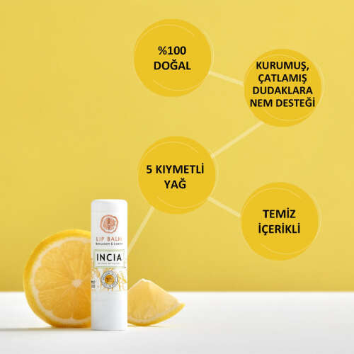 INCIA Bergamot & Limonlu Doğal Dudak Besleyici 6g - 8