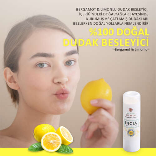 INCIA Bergamot & Limonlu Doğal Dudak Besleyici 6g - 10