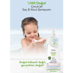 INCIA Çocuklar İçin Doğal Jel Şampuan Saç ve Vücut İçin 350 ml - 5