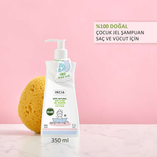 INCIA Çocuklar İçin Doğal Jel Şampuan Saç ve Vücut İçin 350 ml - 3