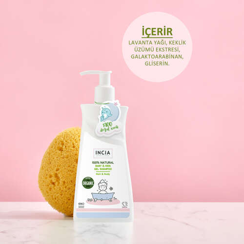 INCIA Çocuklar İçin Doğal Jel Şampuan Saç ve Vücut İçin 350 ml - 4