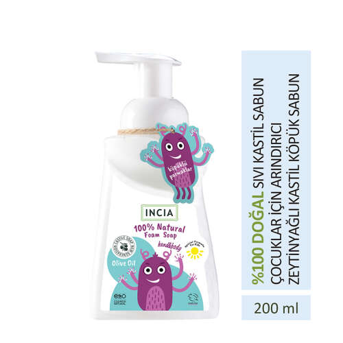 INCIA Çocuklar İçin Zeytinyağlı Doğal Köpük Sabun 200 ml - 2