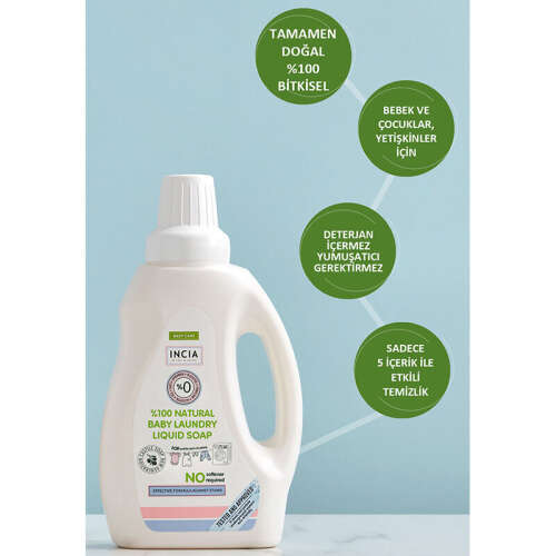 INCIA Doğal Bebek Çamaşır Makinesi Sabunu 750 ml - 6