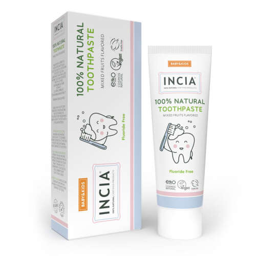 Incia Doğal Diş Macunu Bebek ve Çocuk Karışık Meyve Aromalı Florürsüz 50 ml - 4