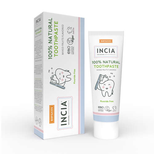 Incia Doğal Diş Macunu Bebek ve Çocuk Karışık Meyve Aromalı Florürsüz 50 ml - INCIA