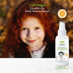 Incia Doğal Kolay Tarama Spreyi Çocuklar İçin Nemlendirici Parlaklaklaştırıcı Anti-Klit 100ml - 2