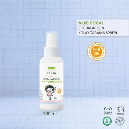 Incia Doğal Kolay Tarama Spreyi Çocuklar İçin Nemlendirici Parlaklaklaştırıcı Anti-Klit 100ml - 3