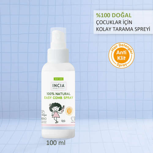 Incia Doğal Kolay Tarama Spreyi Çocuklar İçin Nemlendirici Parlaklaklaştırıcı Anti-Klit 100ml - 3