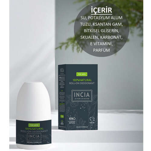 INCIA Doğal Roll-On Deodorant (Erkekler İçin) 50 ml - 5