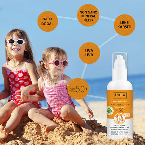 INCIA Doğal Tüm Aile için Güneş Losyonu Spf50+ 100 ml - 5
