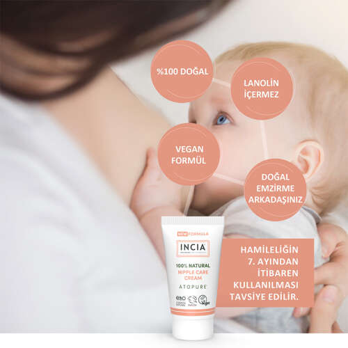 INCIA Göğüs Ucu Bakım İçin Doğal Jel Krem 30 ml - 8