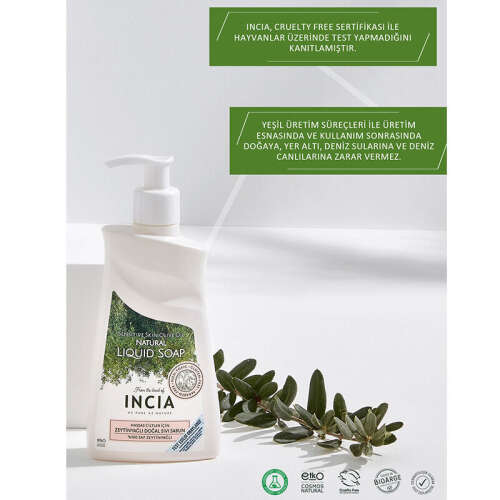 INCIA Hassas Ciltler İçin Zeytinyağlı Doğal Sıvı Sabun 250 ml - 3