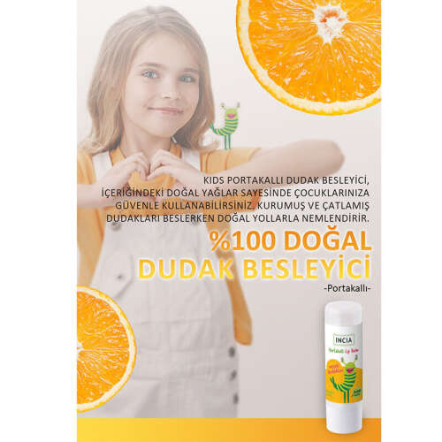 INCIA Kids Portakallı Doğal Dudak Besleyici 6g - 6