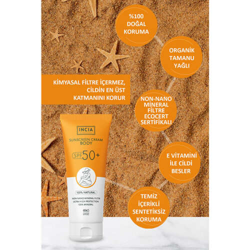 INCIA Vücut İçin Doğal Güneş Kremi 50 SPF 150 ml - 4