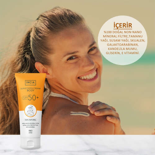 INCIA Vücut İçin Doğal Güneş Kremi 50 SPF 150 ml - INCIA