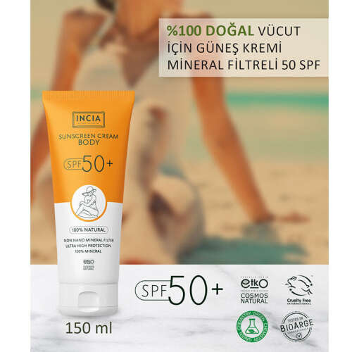 INCIA Vücut İçin Doğal Güneş Kremi 50 SPF 150 ml - 5