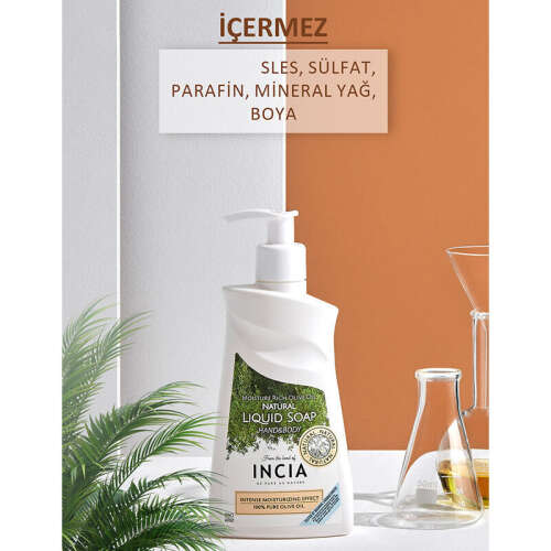 INCIA Yoğun Nemlendiricili Zeytinyağlı Doğal Sıvı Sabun 250 ml - 4