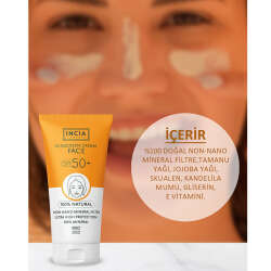INCIA Yüz İçin %100 Doğal Güneş Kremi 50 SPF 50 ml - 3