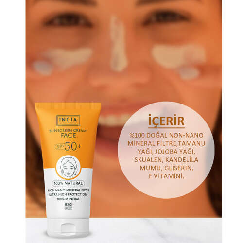 INCIA Yüz İçin %100 Doğal Güneş Kremi 50 SPF 50 ml - 3