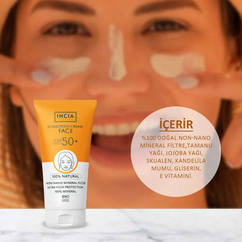 INCIA Yüz İçin %100 Doğal Güneş Kremi 50 SPF 50 ml - 4