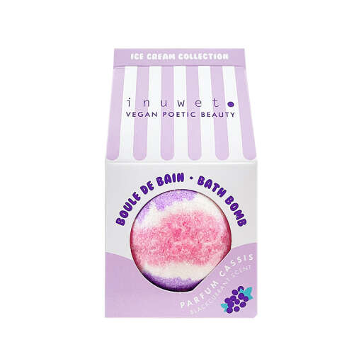 Inuwet Bath Bomb Icecream Blackcurrant Icecream Banyo Topu Siyah Frenk Üzümü 120 g - inuwet