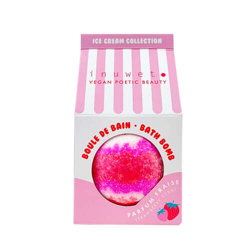 Inuwet Bath Bomb Icecream Strawberry Icecream Banyo Topu Çilek 120 g - inuwet