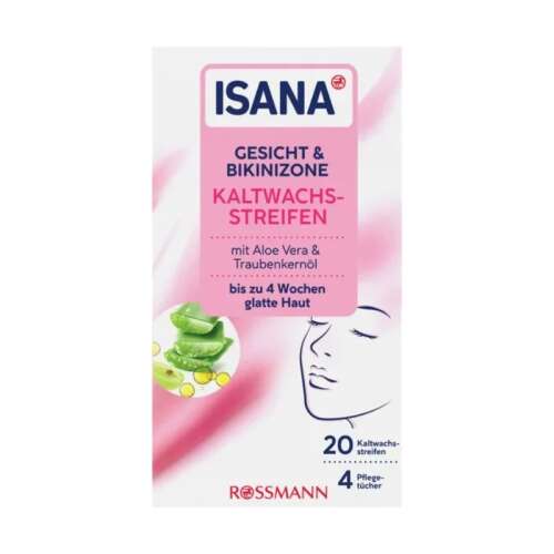 Isana 20 Adet Yüz ve Bikini bölgesi İçin Soğuk Ağda Bantları + 4 Adet Temizleme Mendili - Isana