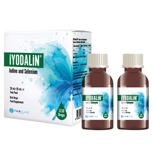 İyodalin İyot ve Selenyum Takviye Edici Gıda 25 ml + 25 ml - TAB İlaç Sanayi A.Ş