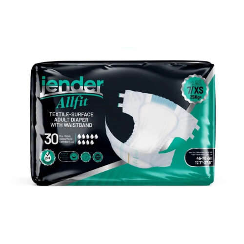 Jender Allfit Bebek ve Yetişkinlere Özel Bel Bantlı Bez 30 Adet - Extra Small - Jender