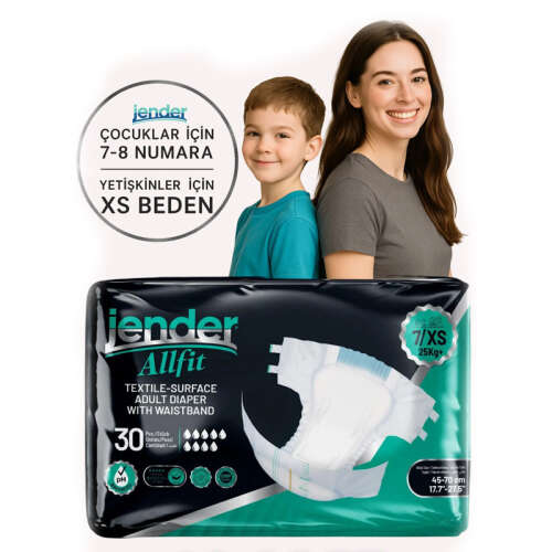 Jender Allfit Bebek ve Yetişkinlere Özel Bel Bantlı Bez 30 Adet - Extra Small - 3