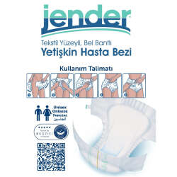 Jender Bel Bantlı Yetişkin Hasta Bezi Large 30 Adet - 2
