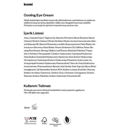 Kremi Cooling Eye Cream 20 ml - 5