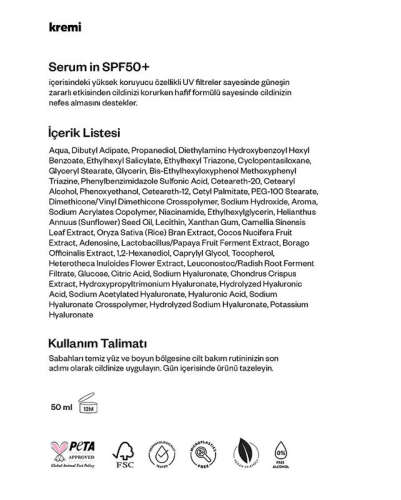 Kremi Serum IN Sun Protection SPF50+ 50 ml - 6
