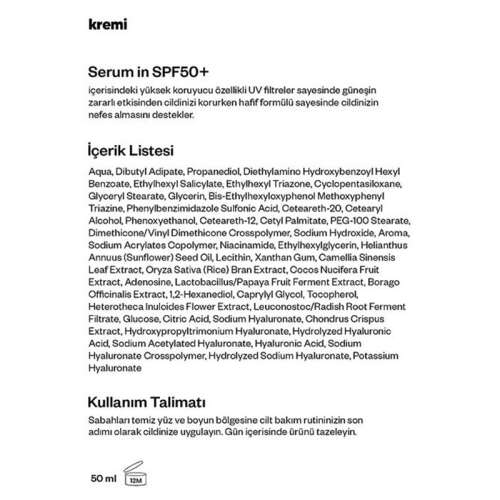 Kremi Serum IN Sun Protection SPF50+ 50 ml - 4