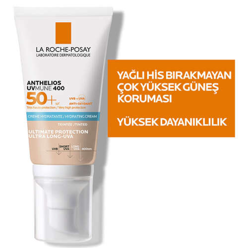 La Roche Posay Anthelios UVmune SPF+50 Hassas Ciltler İçin Yüksek Korumalı Renkli Yüz Güneş Kremi 50 ml - 4