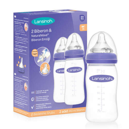 Lansinoh Biberon ve NaturalWave Biberon Emziği 2x240 ml - Lansinoh
