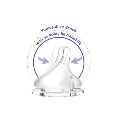 Lansinoh Natural Wave Biberon Emziği - Yavaş Akış - 2