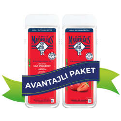 Le Petit Marseillais Organik Akdeniz Çileği Banyo ve Duş Jeli 400 ml x 2 - 1