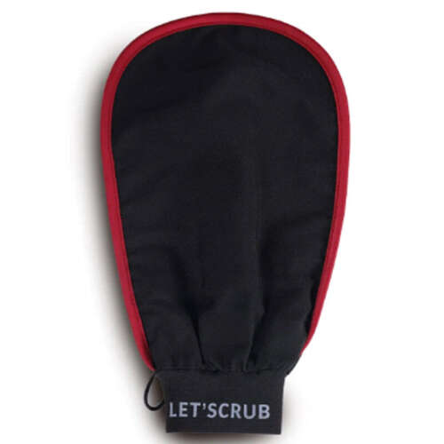 Letscrub %100 Floş İpek Banyo Kesesi Siyah 15x26 cm - Letscrub