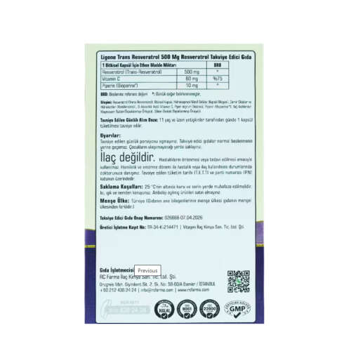 Ligone Trans-Resveratrol Takviye Edici Gıda 30 Kapsül - 2