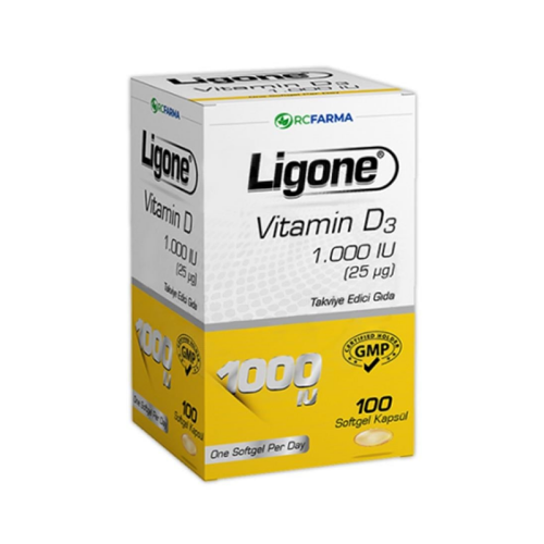 Ligone Vitamin D3 1000 IU İçeren Takviye Edici Gıda 100 Kapsül - RC Farma