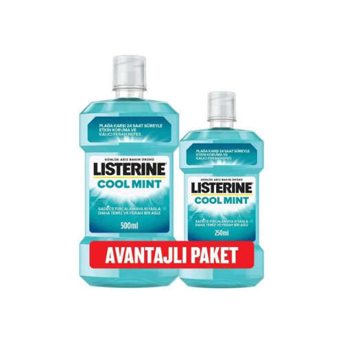 Listerine Cool Mint Nane Aromalı 500 ml + 250 ml - Avantajlı Paket - Listerine