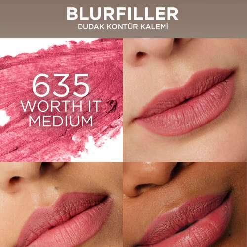 Loreal Paris Blurfiller 635 Worth It Medium Dudak Kontür Kalemi - 4